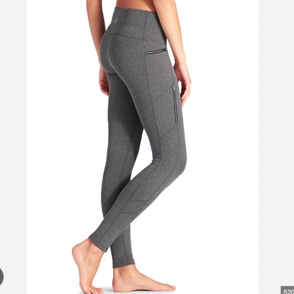 Athleta Sly Drifter Herringbone Leggings – Grey/Black – Size Large